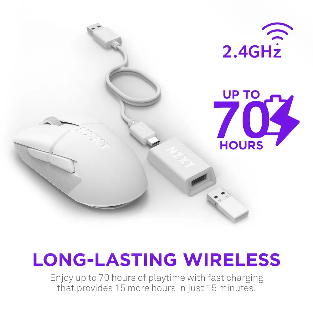 NZXT Lift Elite - wireless gaming mouse, White
