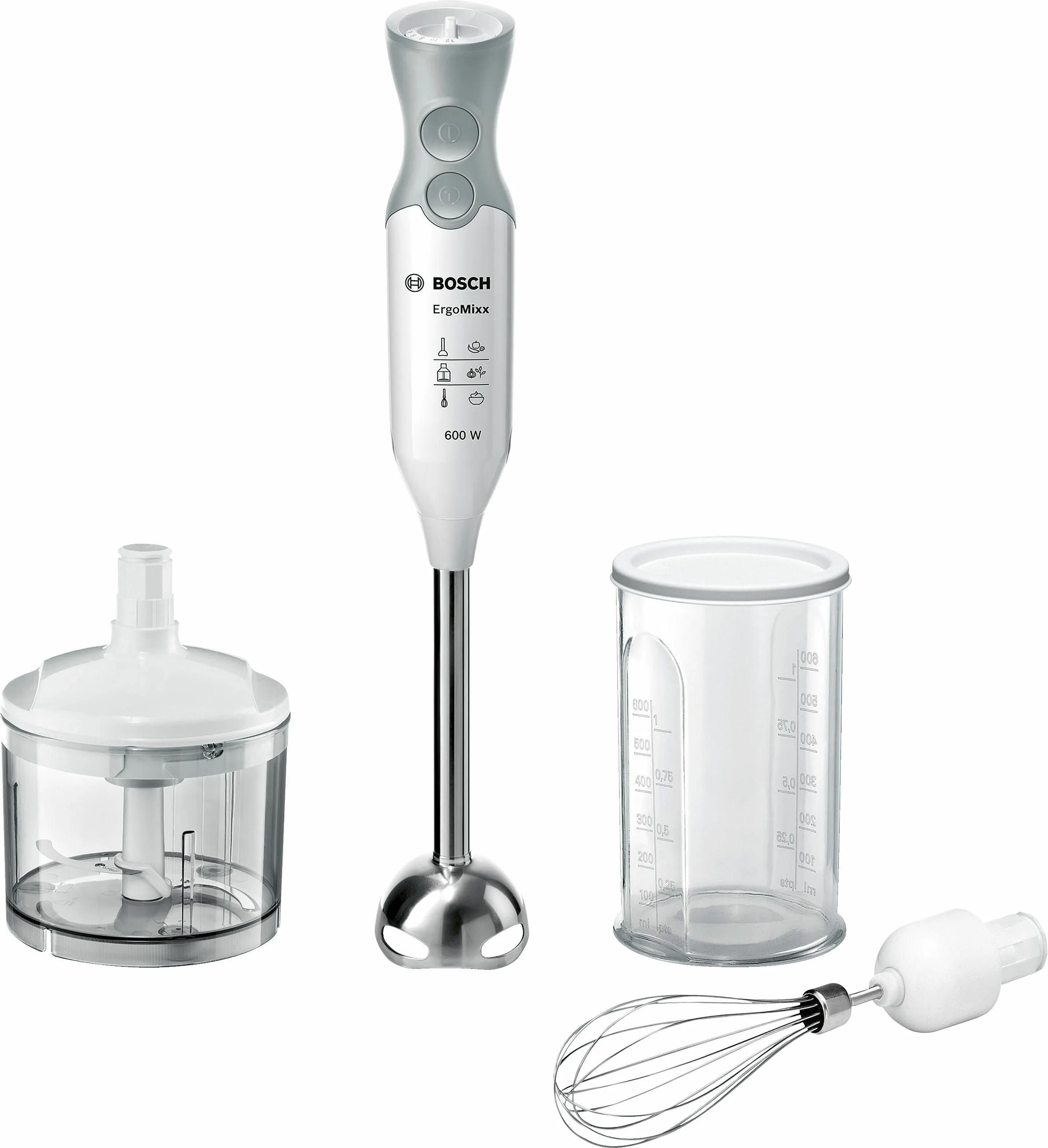 Bosch ErgoMixx MSM66150 -sauvasekoitin, valkoinen/harmaa