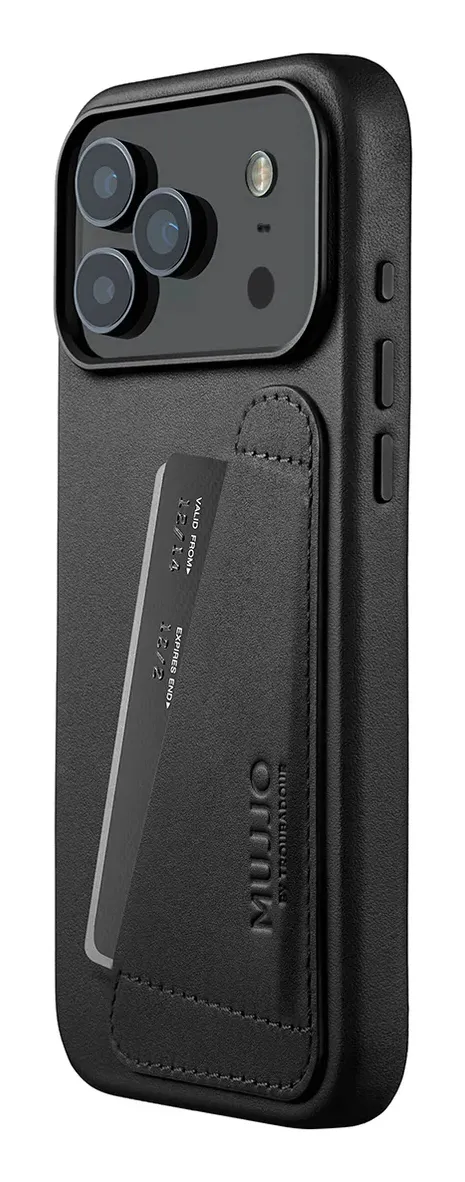 Mujjo Wallet Leather MagSafe Wallet Case for iPhone 17 Pro Max, Black
