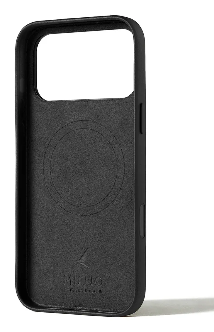Mujjo Wallet Leather MagSafe Wallet Case for iPhone 17 Pro Max, Black