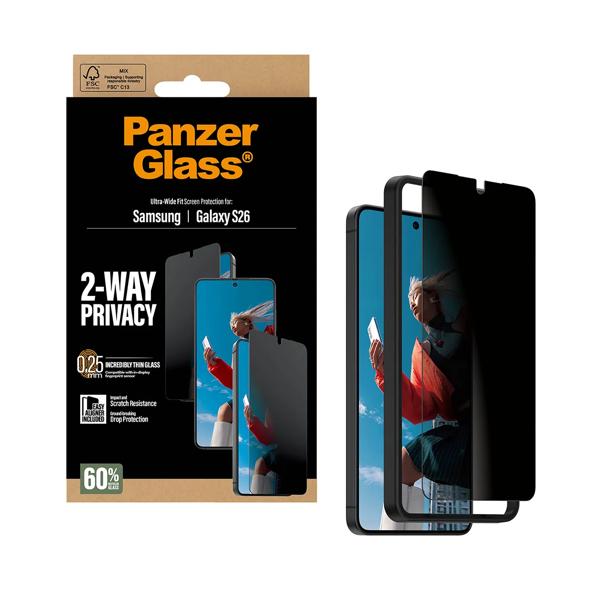 PanzerGlass Ultra-Wide Fit Alignerkit Galaxy S26 - Screen Protector, Privacy