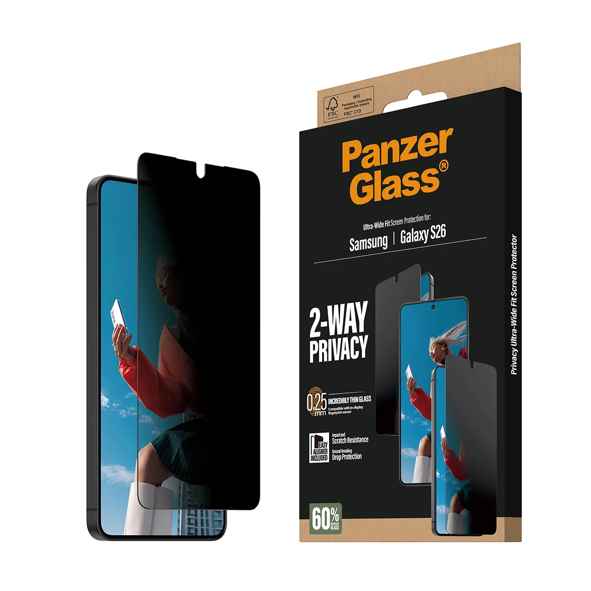 PanzerGlass Ultra-Wide Fit Alignerkit Galaxy S26 - Screen Protector, Privacy