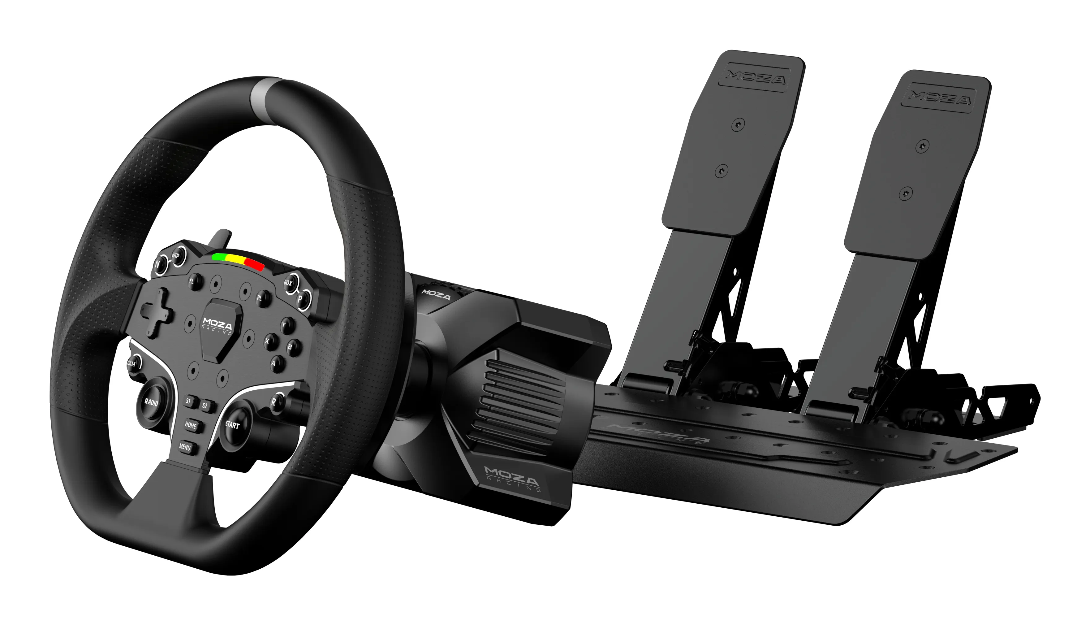 MOZA R3 Racing Simulator Bundle for PC  (R3 Base, ES Wheel, SR-P Lite Two Pedals, table clamp)