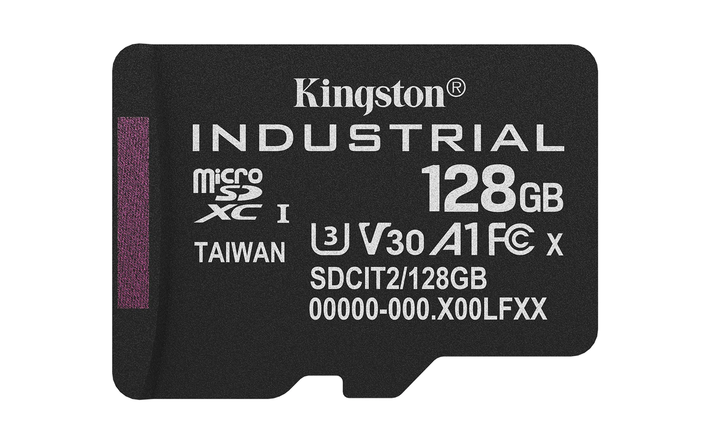 Kingston Industrial 128 Gt MicroSDXC UHS-I U3 V30 A1 -muistikortti + SD-adapteri, musta