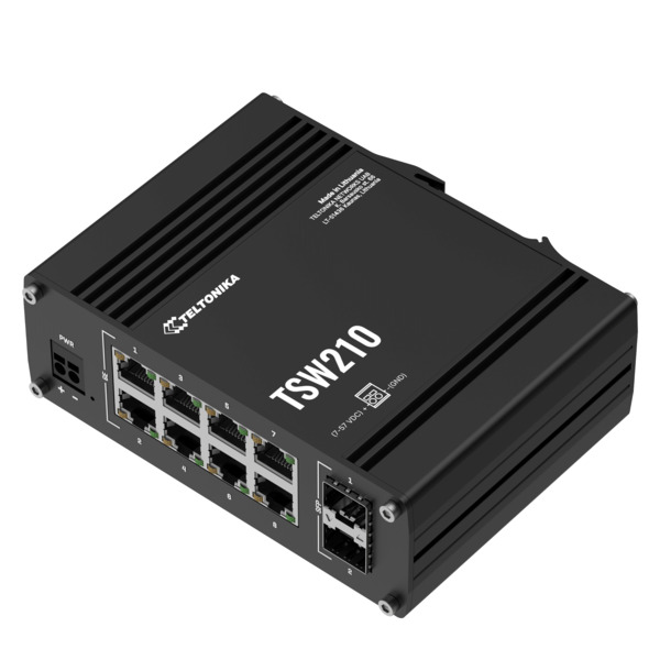 TELTONIKA TSW210 - Ohanterad industriell Ethernet-switch, aluminium