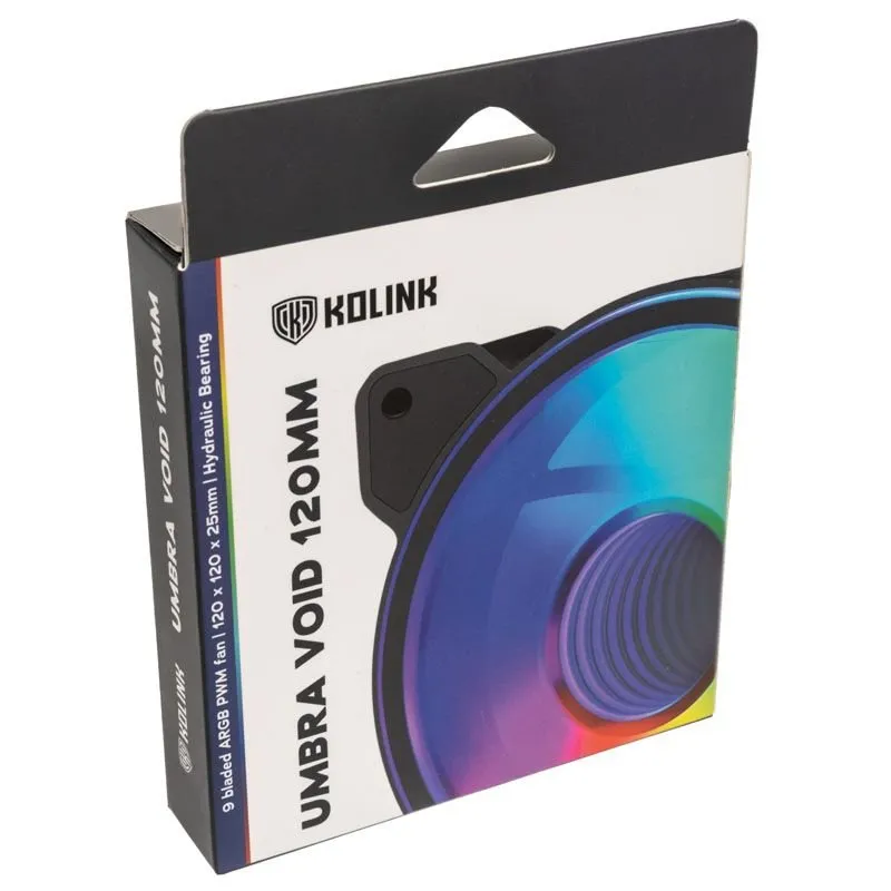 Kolink Umbra Void Pro 120mm ARGB PWM Case Fan - Black