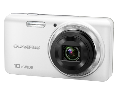 OLYMPUS VH-520 White 14.0MP CMOS 10x wide Zoom 3.0inch 460K touch LCD Dual Image Stabilisation iHS full HD Movie Beauty Make-up Mode