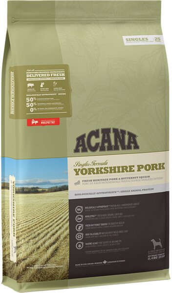 Acana Singles Yorkshire Pork, Dry food for dogs, Grain Free, 11.4kg