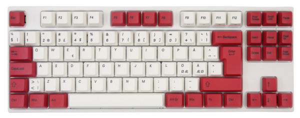 Varmilo VEA88 Special Edition White Plate V2 TKL MX Brown - gaming keyboard, white/red