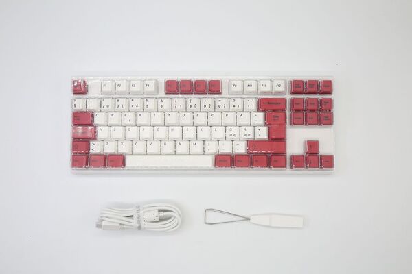 Varmilo VEA88 Special Edition White Plate V2 TKL MX Brown - gaming keyboard, white/red