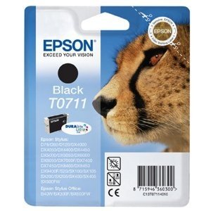 Epson T0711 - 7.4 ml - musta - alkuper&auml;inen - kuplapakkaus - mustepatruuna malleihin Stylus DX9400, SX115, SX210, SX215, SX218, SX415, SX515, SX610, Stylus Offi