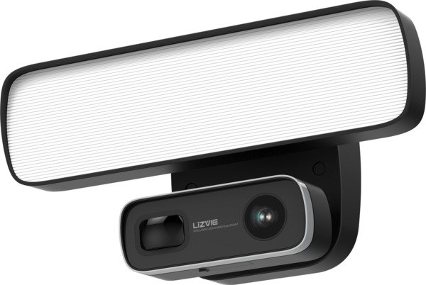 Floodlight IP-kamera f&ouml;r utomhusbruk, 1080p, LED-str&aring;lkastare, svart