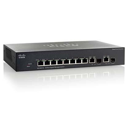 Cisco Small Business SG350-10P - Kytkin - L3 - Hallinnoitu - 8 x 10/100/1000 (PoE+) + 2 x combo Gigabit SFP - ty&ouml;p&ouml;yt&auml; - PoE+ (62 W)