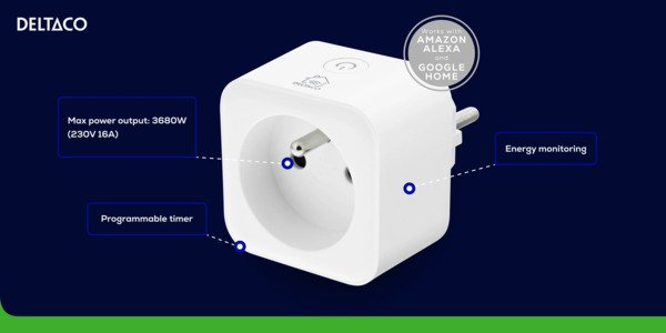 Deltaco Smart Home 16A -plug with energy monitoring
