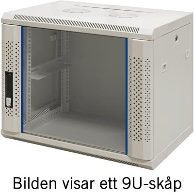 TOTEN 19" sein&auml;kaappi,6U, 600x450, lasiovi, valkoinen