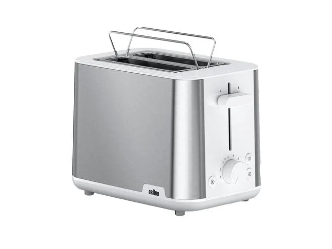 Braun PurShine HT 1510 -  brödrost, 2 skivor,  Rostfritt stål, Vit