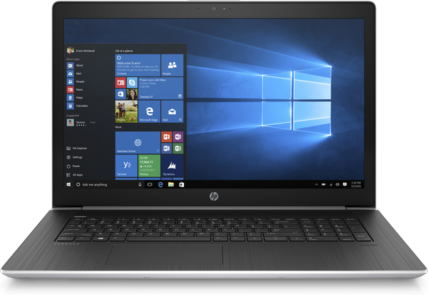 HP 17.3" ProBook 470 G5, 512 Gt SSD, GeForce 930MX 2GB, Win 10 Pro - kannettava, hopea, musta