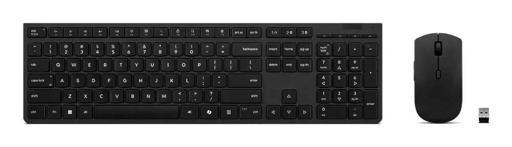 Lenovo Professional AI Wireless Keyboard and Mouse, Grey