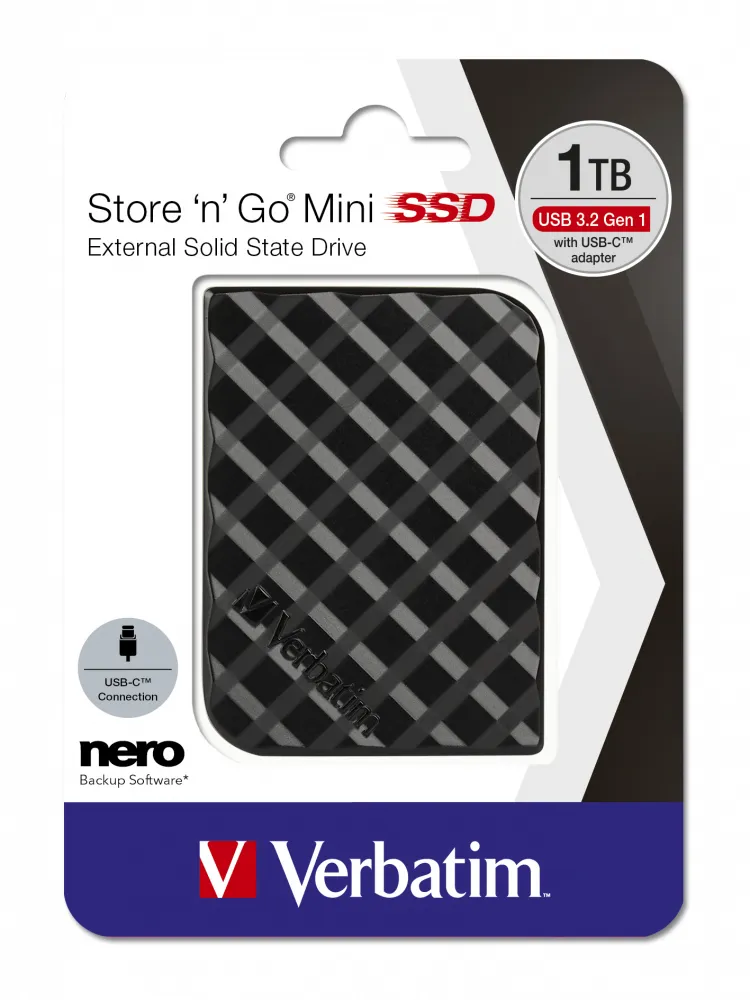 Verbatim Store n Go Mini - 1 TB - SSD - USB-C 3.2 Gen 1, black