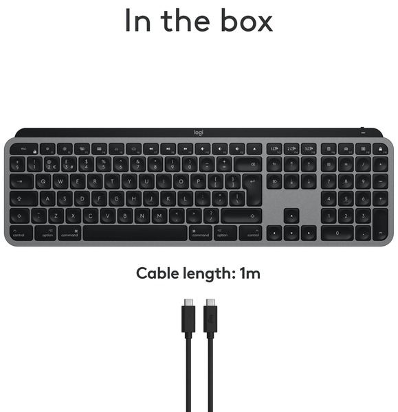 Logitech MX Keys S for Mac -langaton ergonominen n&auml;pp&auml;imist&ouml;, Space Gray