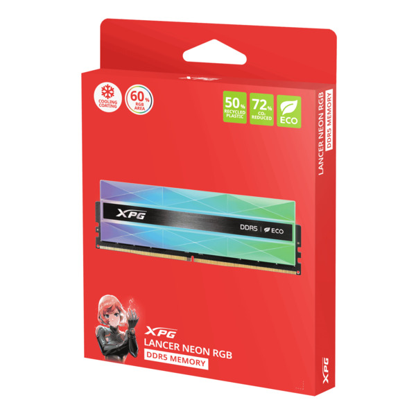 CUDIMM 48 GB DDR5-8400 (2x 24 GB) Dual-Kit (silber, AX5CU8400C4024G-DCLACRSG, XPG Lancer Neon RGB)