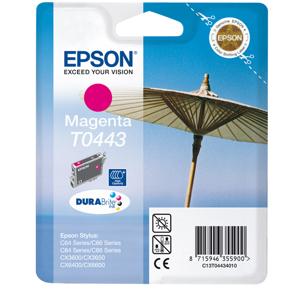 Epson T0443 -mustekasetti, 13 ml, magenta
