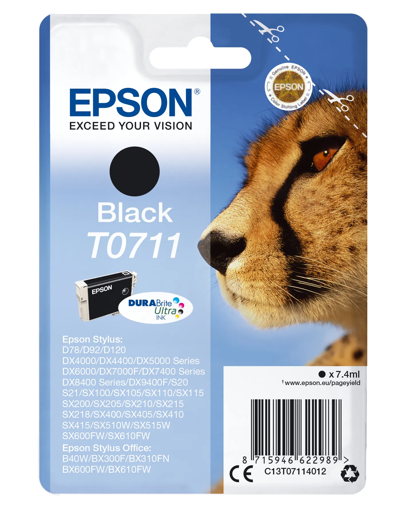 EPSON CHEETAH T071 BLACK SINGLE