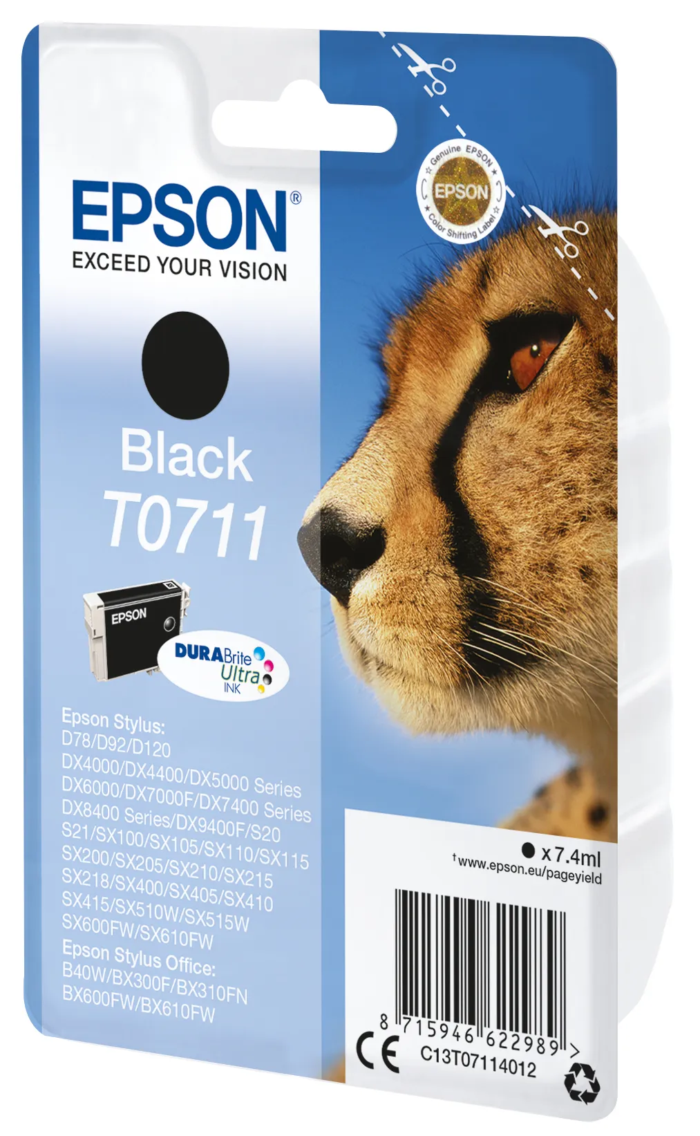 EPSON CHEETAH T071 BLACK SINGLE
