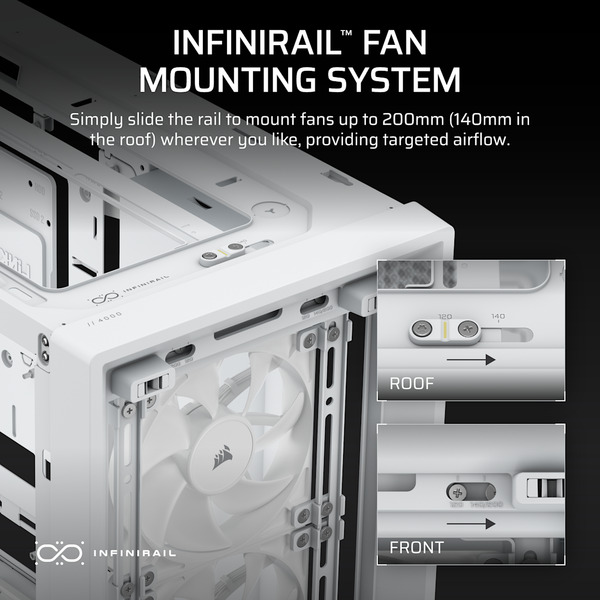 Corsair FRAME 4000D WOOD RS Midi-Tower Case with window, White/Oak