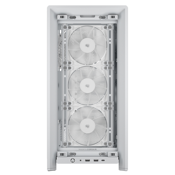 Corsair FRAME 4000D WOOD RS midi-tower chassi med f&ouml;nster, vit/ek