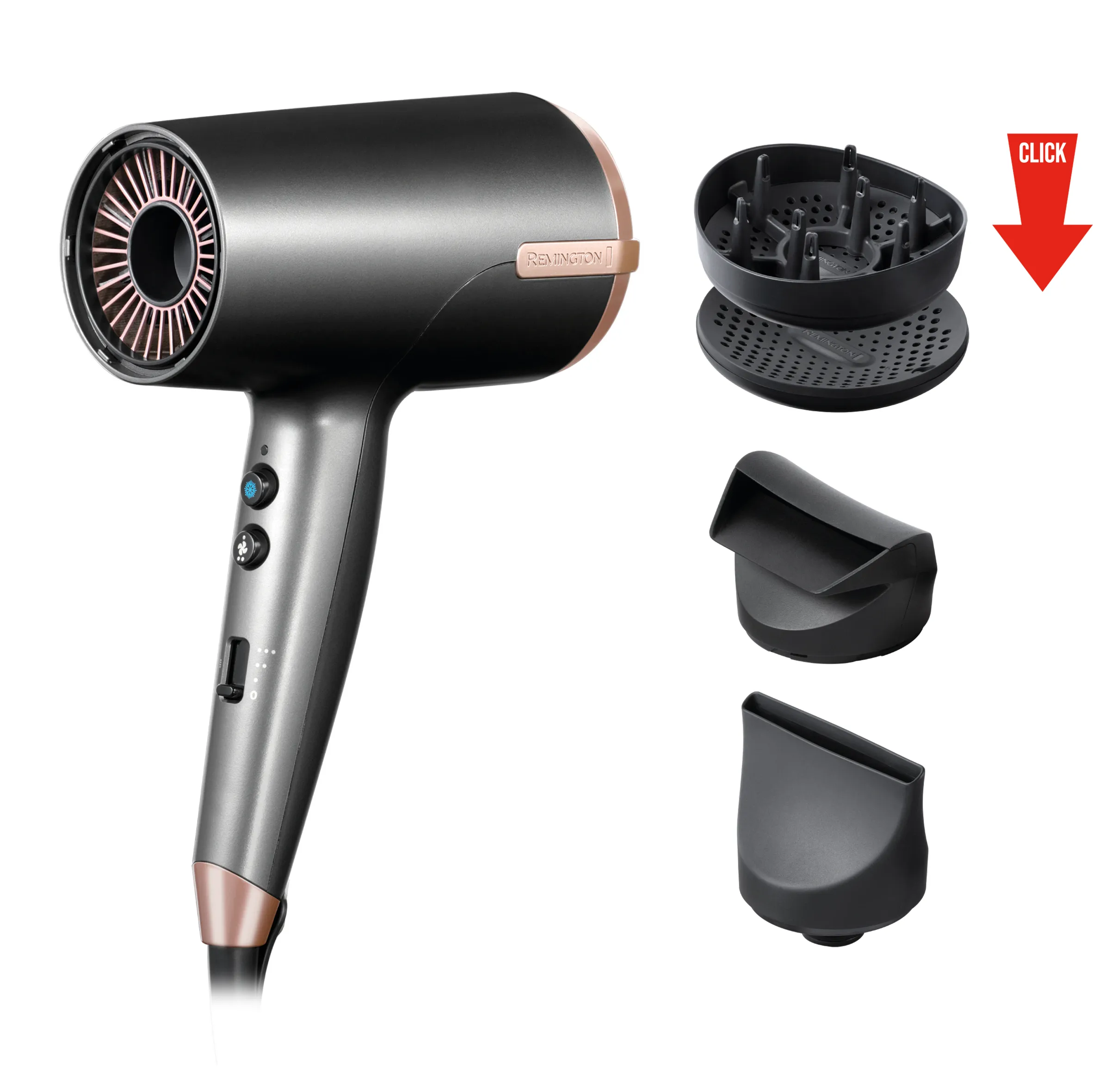 Remington ONE Dry &amp; Style D6077, 2000W hair dryer, Bronze, Grey