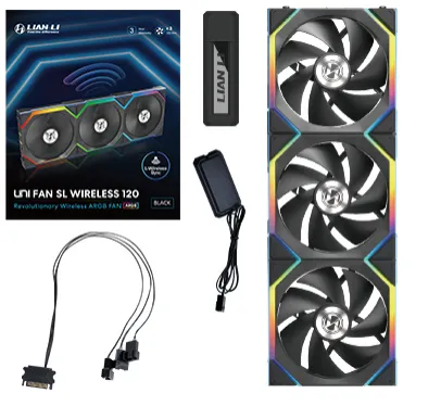 Lian Li UNI FAN SL Wireless, 3-pack, 120mm - case fan, Black