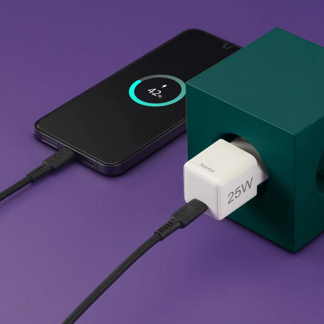HAMA Mini Fast Charger USB-C PD 25W White