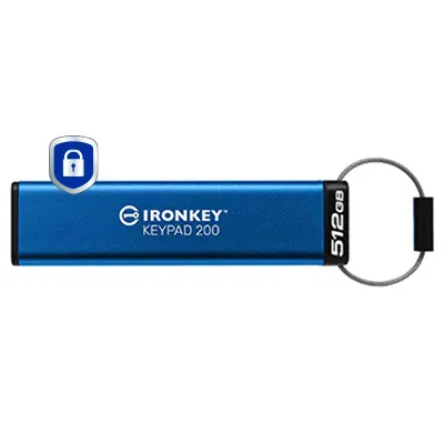 KINGSTON 512GB IronKey Keypad 200 FIPS 140-3 Lvl 3 Pending AES-256 Encrypted