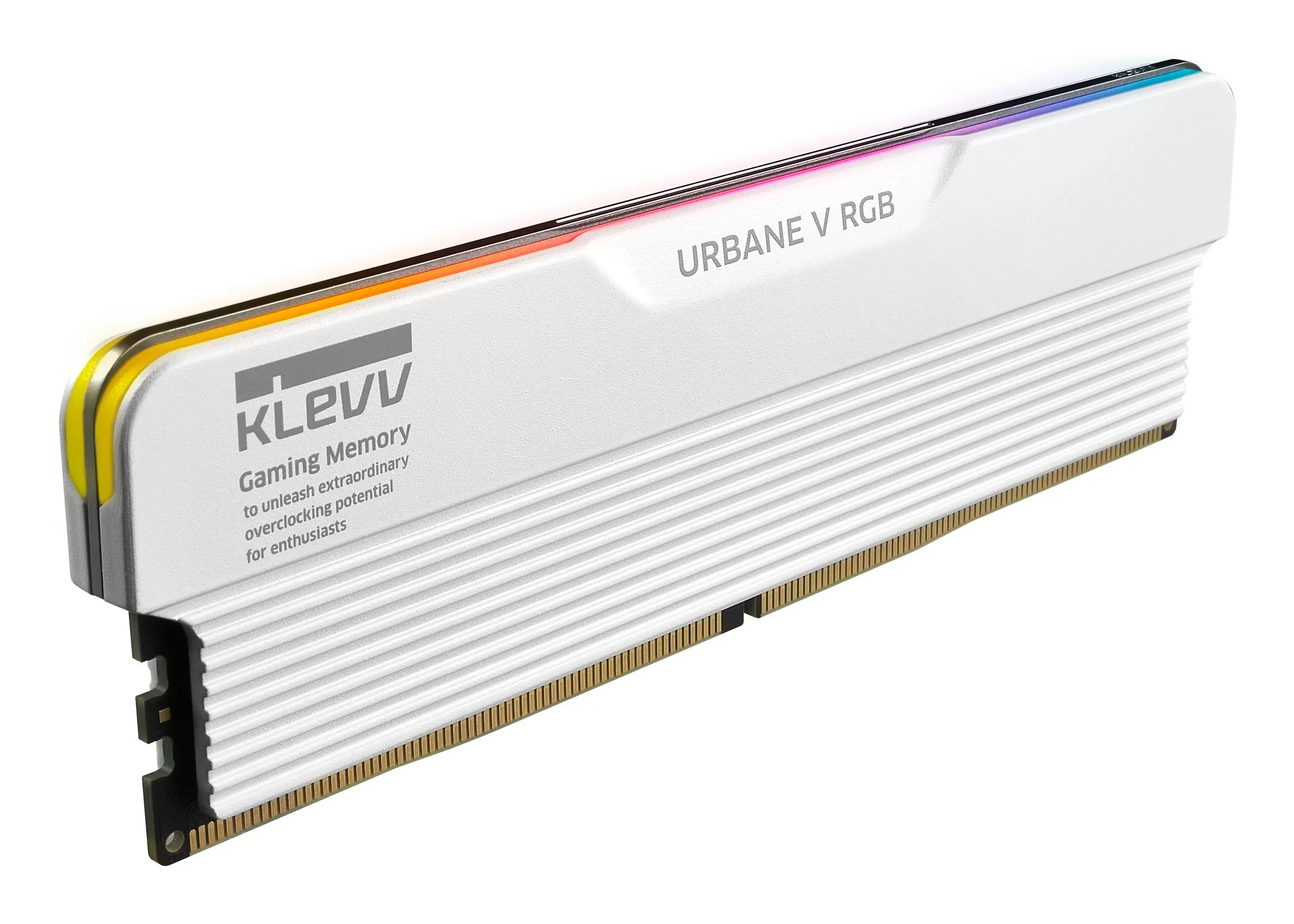 KLEVV URBANE V RGB 32 Gt (2 x 16 Gt) DDR5 6000 MHz, CL30 -muisti, valkoinen (EXPO, XMP)