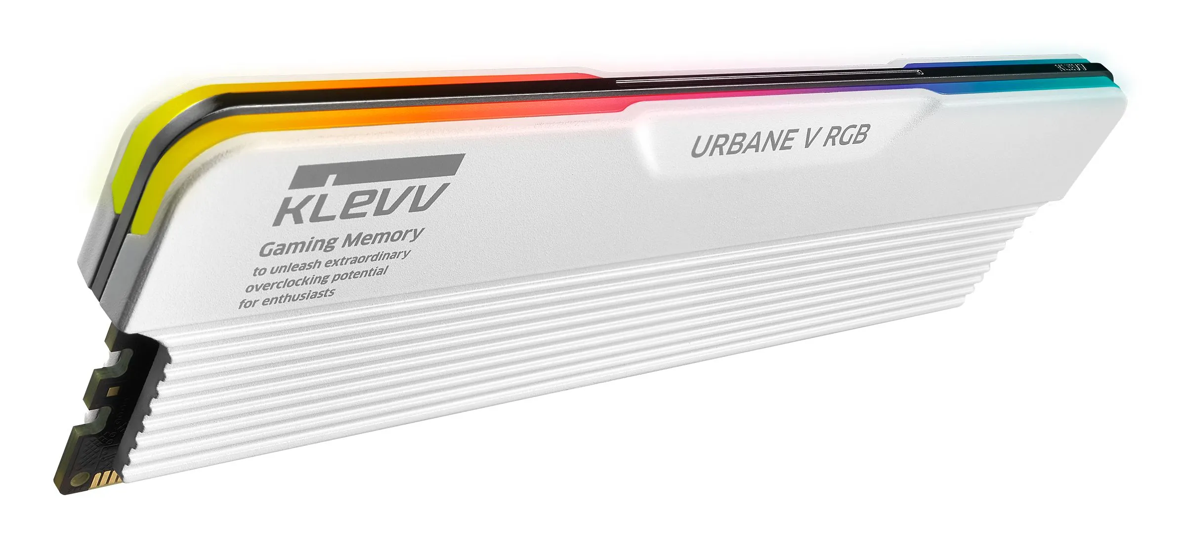 KLEVV URBANE V RGB 32 Gt (2 x 16 Gt) DDR5 6000 MHz, CL30 -muisti, valkoinen (EXPO, XMP)