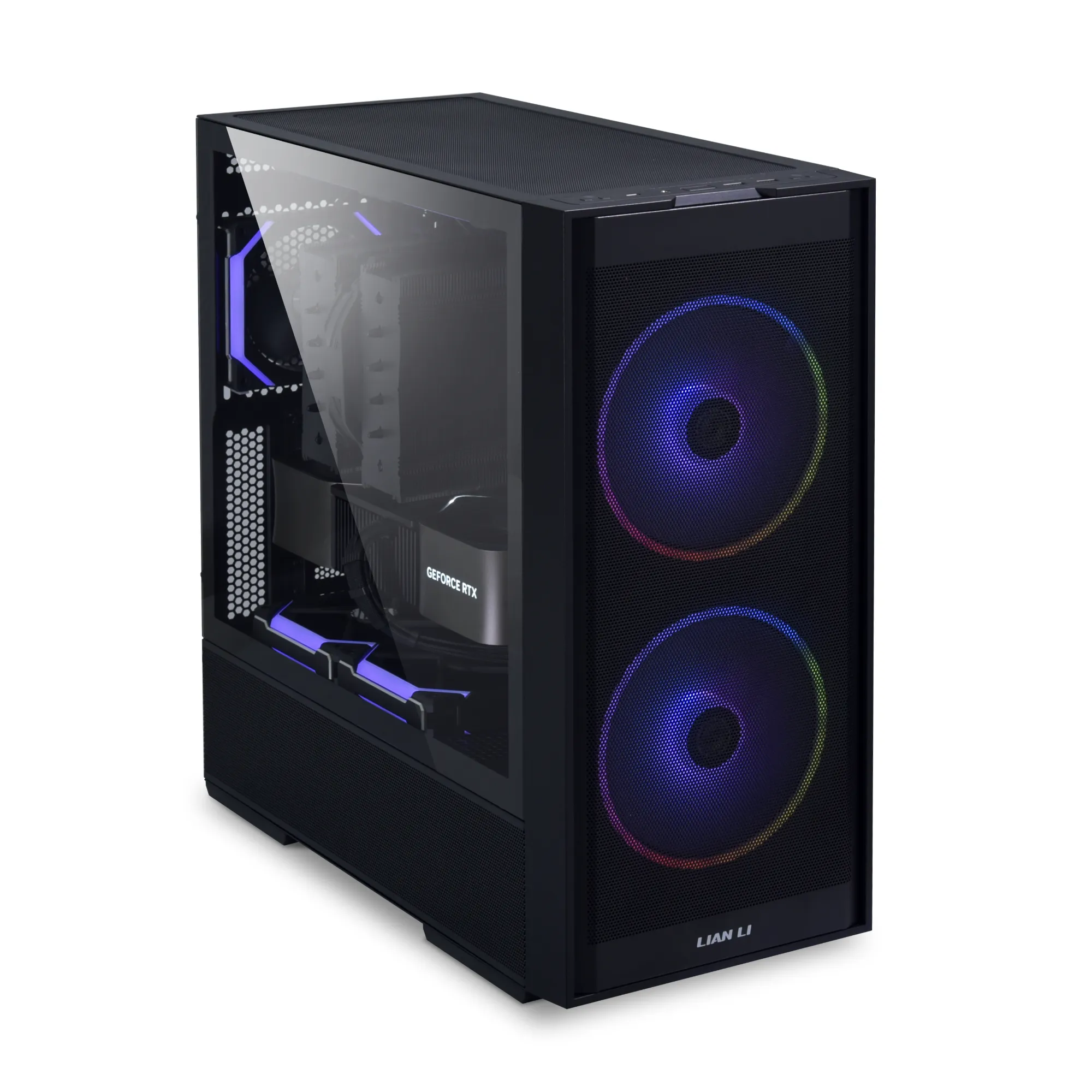 Lian Li LANCOOL 206RX Midi-Tower Case with window and RGB lighting, Black