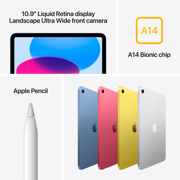 Apple iPad 10,9" Wi-Fi 64 Gt -tabletti, Hopea