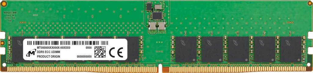 Micron DDR5 ECC UDIMM 32GB 2Rx8 4800