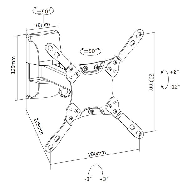 NEWSTAR NeoMounts Flat Screen Wall Mount tilt &amp; turn 10 - 32inch VESA 15kg Black