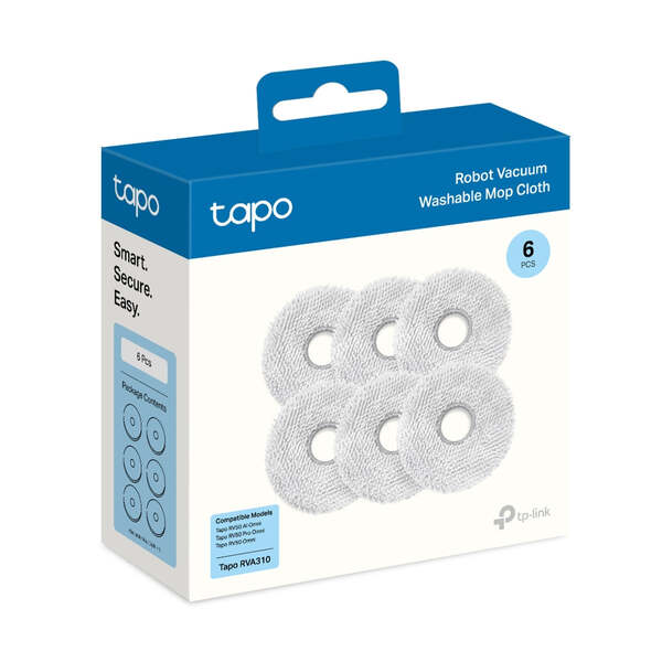 TP-Link Tapo RVA310 Washable Mop Cloths (6-Pack)