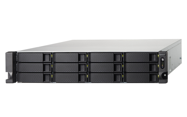 QNAP TS-1273U-RP-64G 12-bay rackmount NAS AMD RX-421ND 4-core 2.1GHz up to 3.4GHz 64GB DDR4 RAM (max 64GB) 2 x M.2 22802260 SATA 6Gb