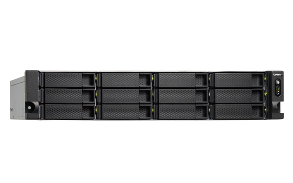 QNAP TS-1273U-RP-64G 12-bay rackmount NAS AMD RX-421ND 4-core 2.1GHz up to 3.4GHz 64GB DDR4 RAM (max 64GB) 2 x M.2 22802260 SATA 6Gb