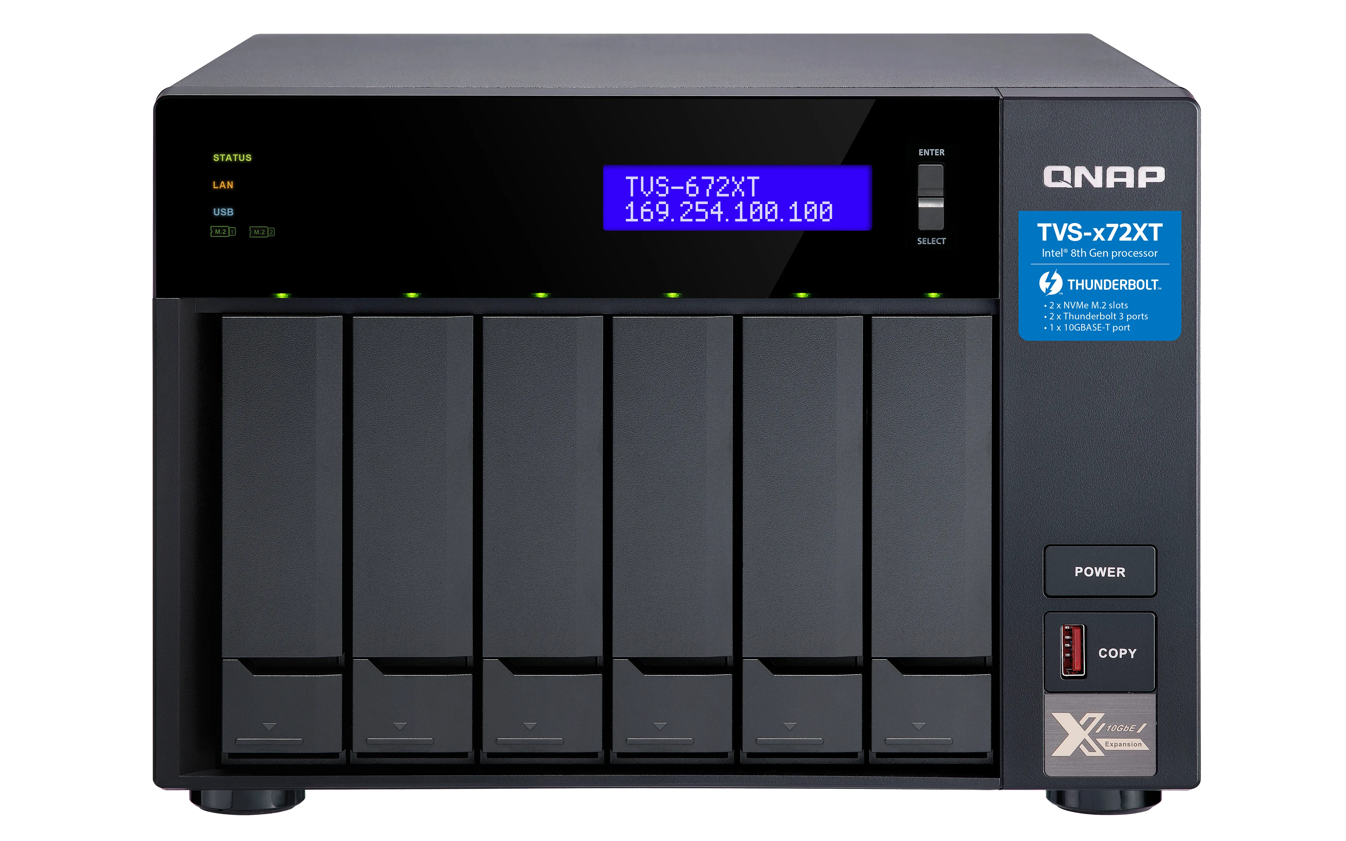 Qnap TVS-672XT-I3-8G, 6-bay - Personal Cloud NAS