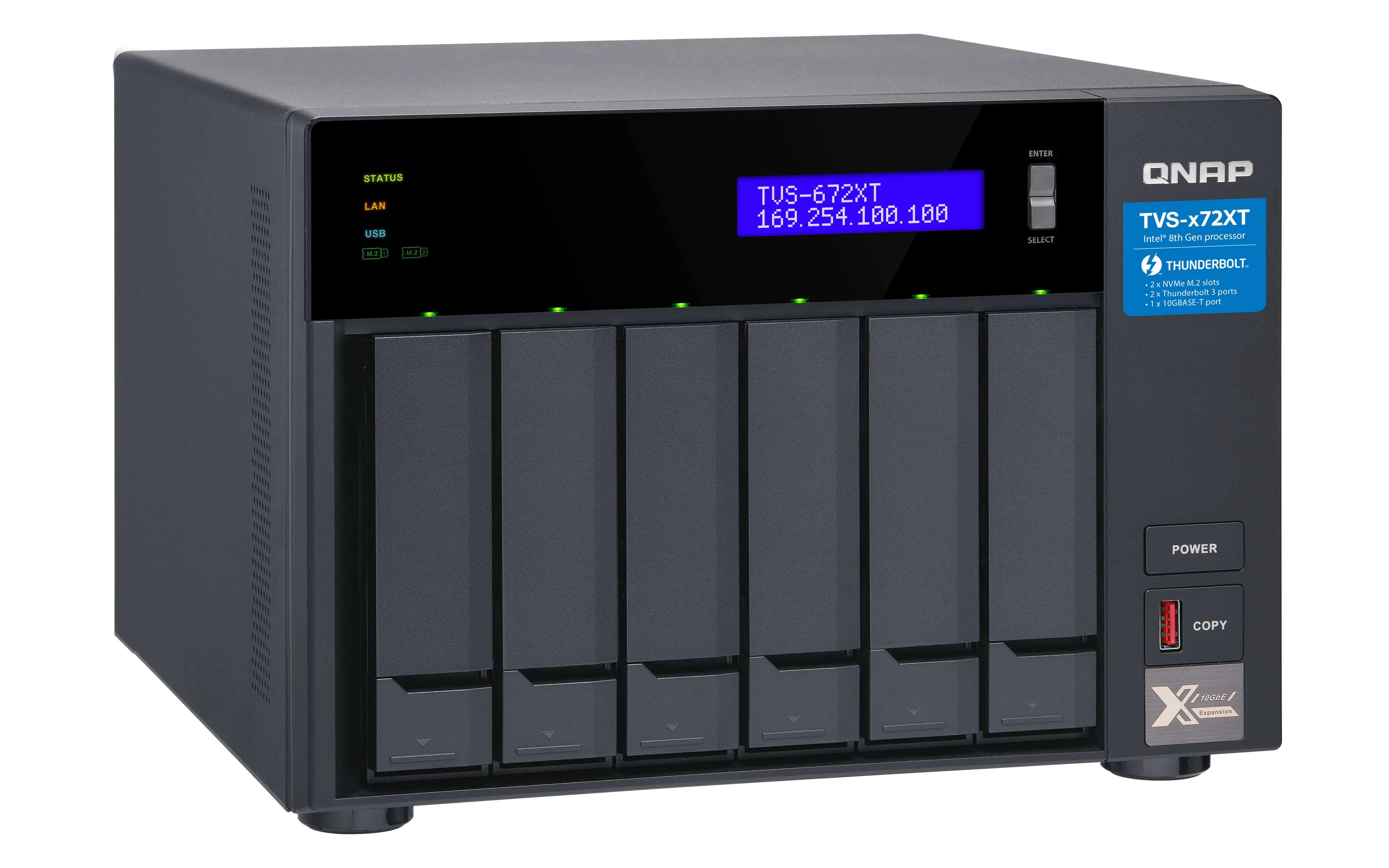 Qnap TVS-672XT-I3-8G, 6-bay - Personal Cloud NAS