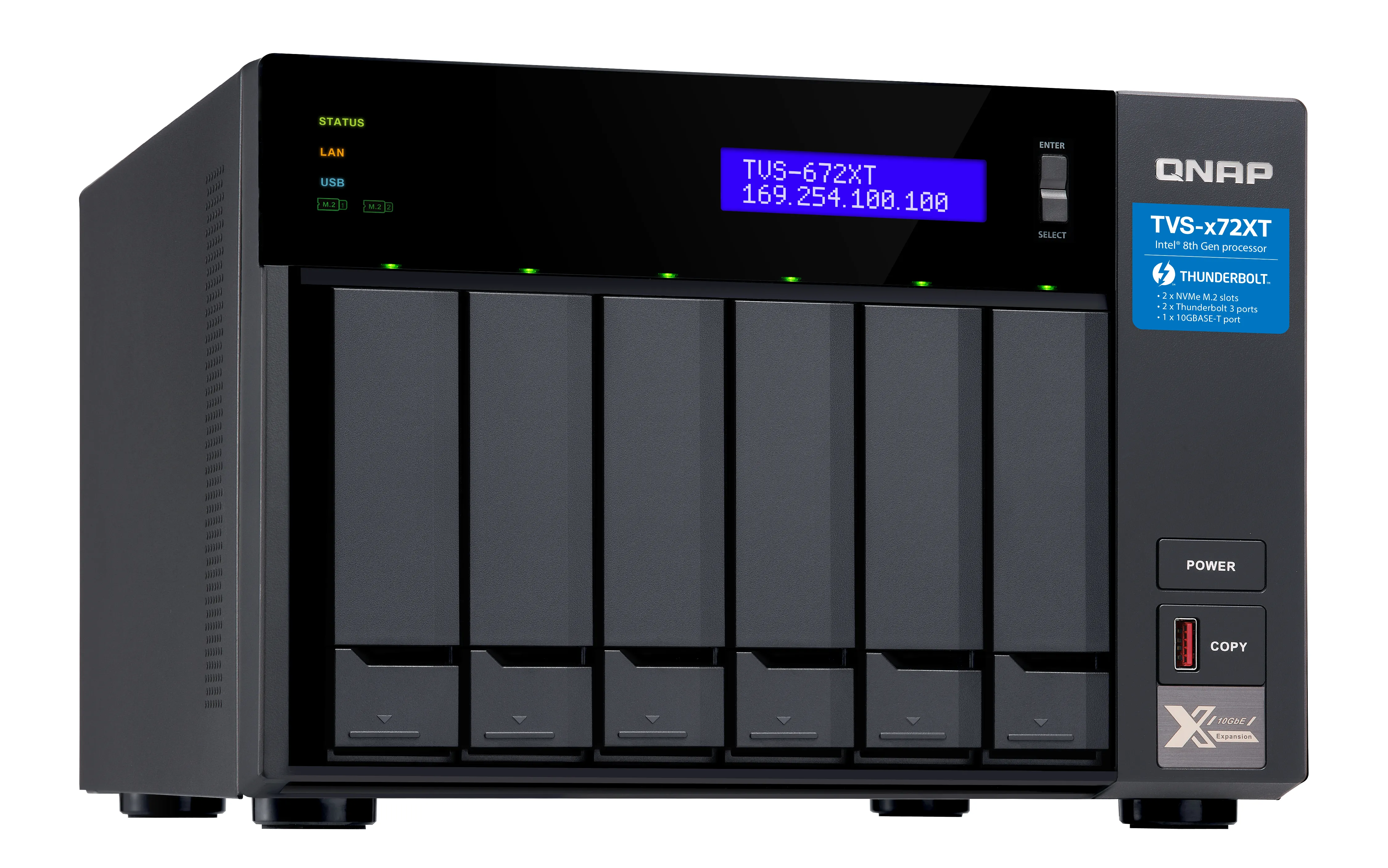 Qnap TVS-672XT-I3-8G, 6-bay - Personal Cloud NAS