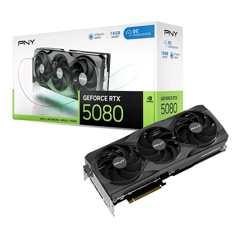 PNY GeForce RTX 5080 16GB Overclocked Triple Fan - graphics card + NVIDIA Bundle: Borderlands 4