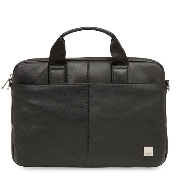 KNOMO STANFORD Full Leather Slim Laptop Carrier 13inch Black
