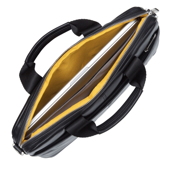 KNOMO STANFORD Full Leather Slim Laptop Carrier 13inch Black