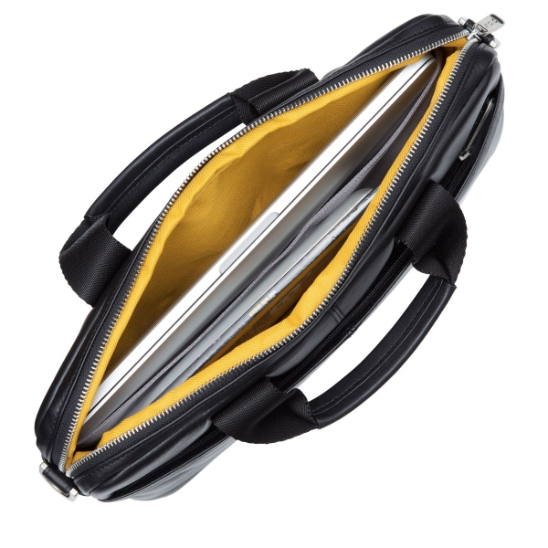 KNOMO STANFORD Full Leather Slim Laptop Carrier 13inch Black